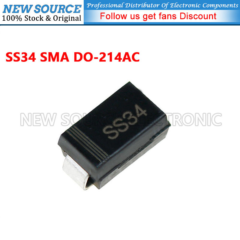 [20-100 ชิ้น] SS34 SMA DO-214AC Fast Rectifier SMD Schottky Diode แหล่งใหม่
