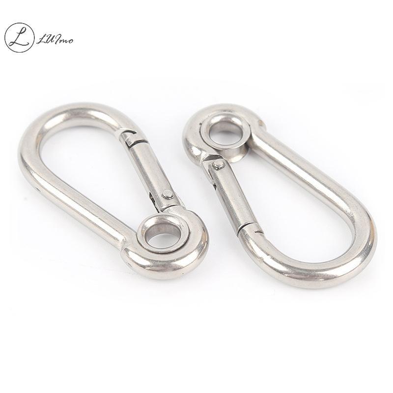 LUImo M4 M5 M6 M7 M8 สแตนเลส Carabiner Carbine Snap Hook พร้อมตาไก่สปริงหัวเข็มขัดแหวนใหม่