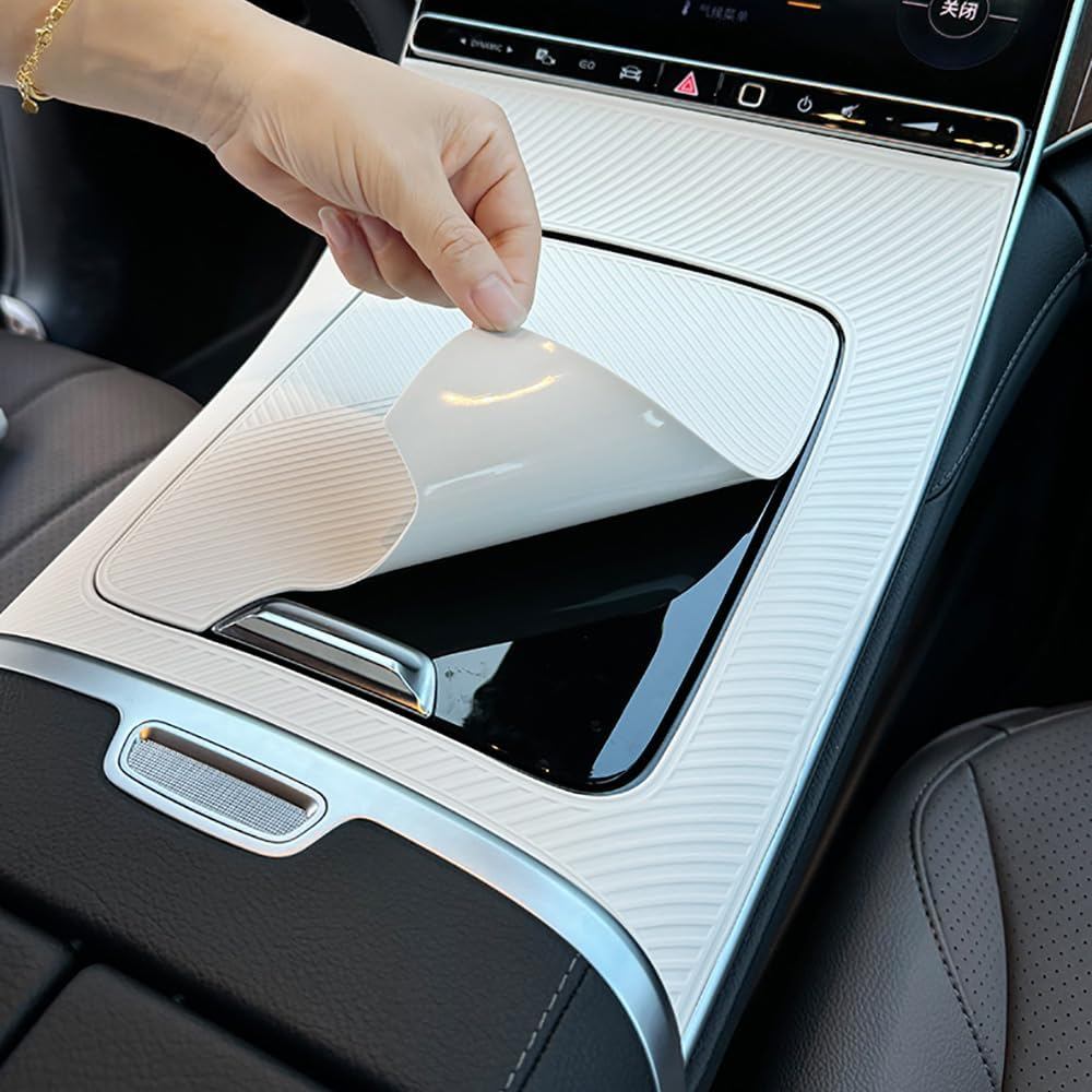 คอนโซลกลางรถเกียร์ Shift แผง Protector ฝาครอบสติกเกอร์ซิลิโคน Fit สําหรับ Mercedes Benz EQE Class EQ