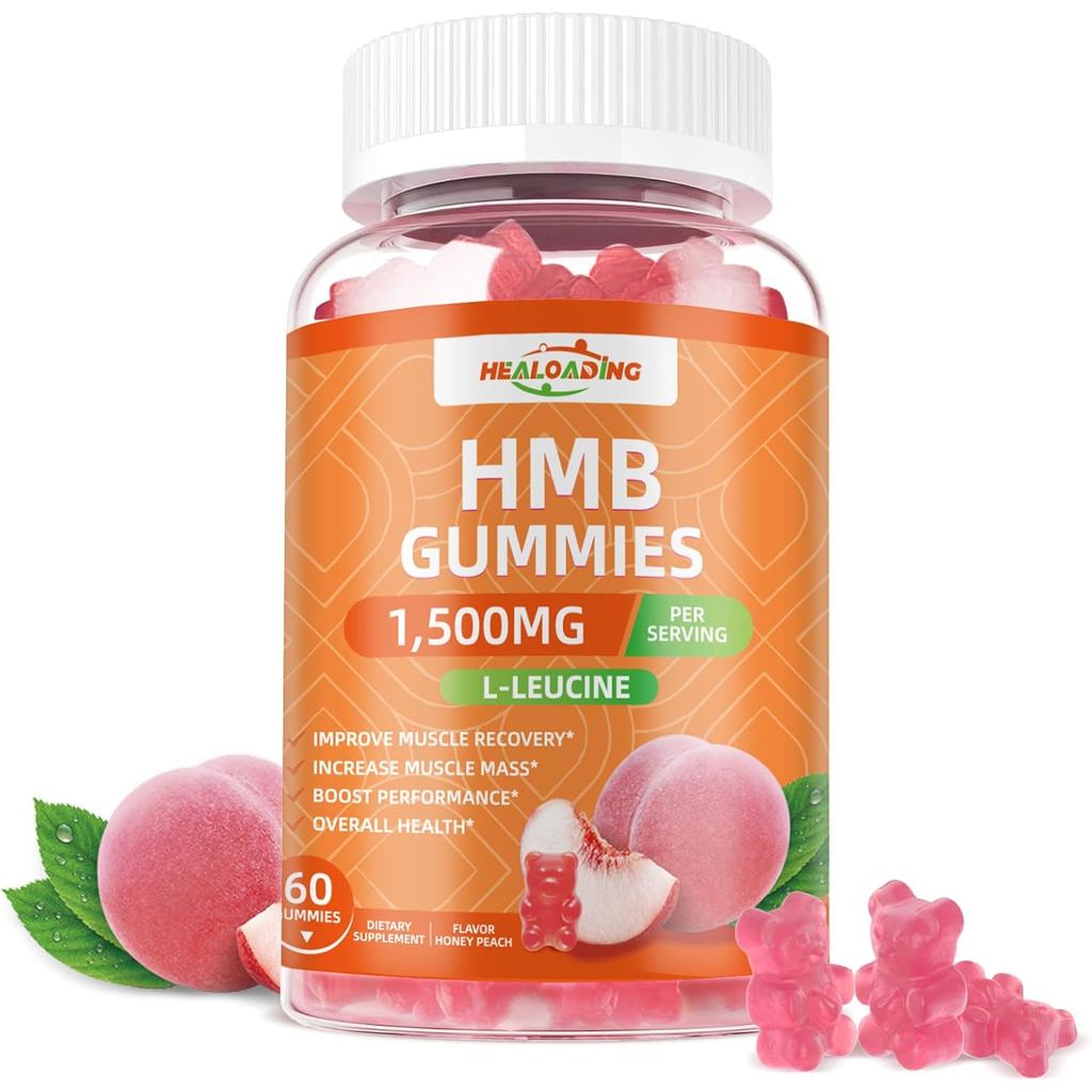 HMB และ Leucine Gummies อาหารเสริม: อาหารเสริม HMB สําหรับผู้ชาย 1500 มก. และ Leucine Amino Acid สํา