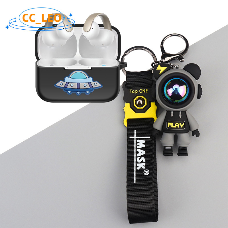 for Anker Soundcore AeroClip Case Cartoon Astronaut Cute Doraemon Keychain Pendant Silicone Soft Case Suitable for Soundcore AeroClip Shockproof Shell Protective Sleeve - รูปที่ 3