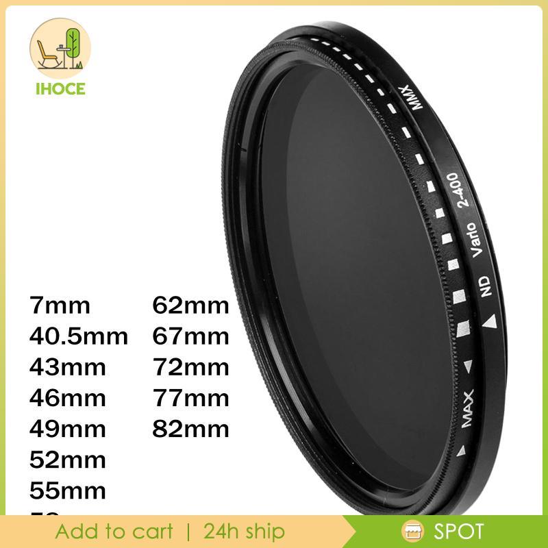 [Ihoce] Professional ND2 ถึง ND400 Variable ND Filter กระจกออปติคอลกันน้ําสําหรับกล้องเหมาะสําหรับน้