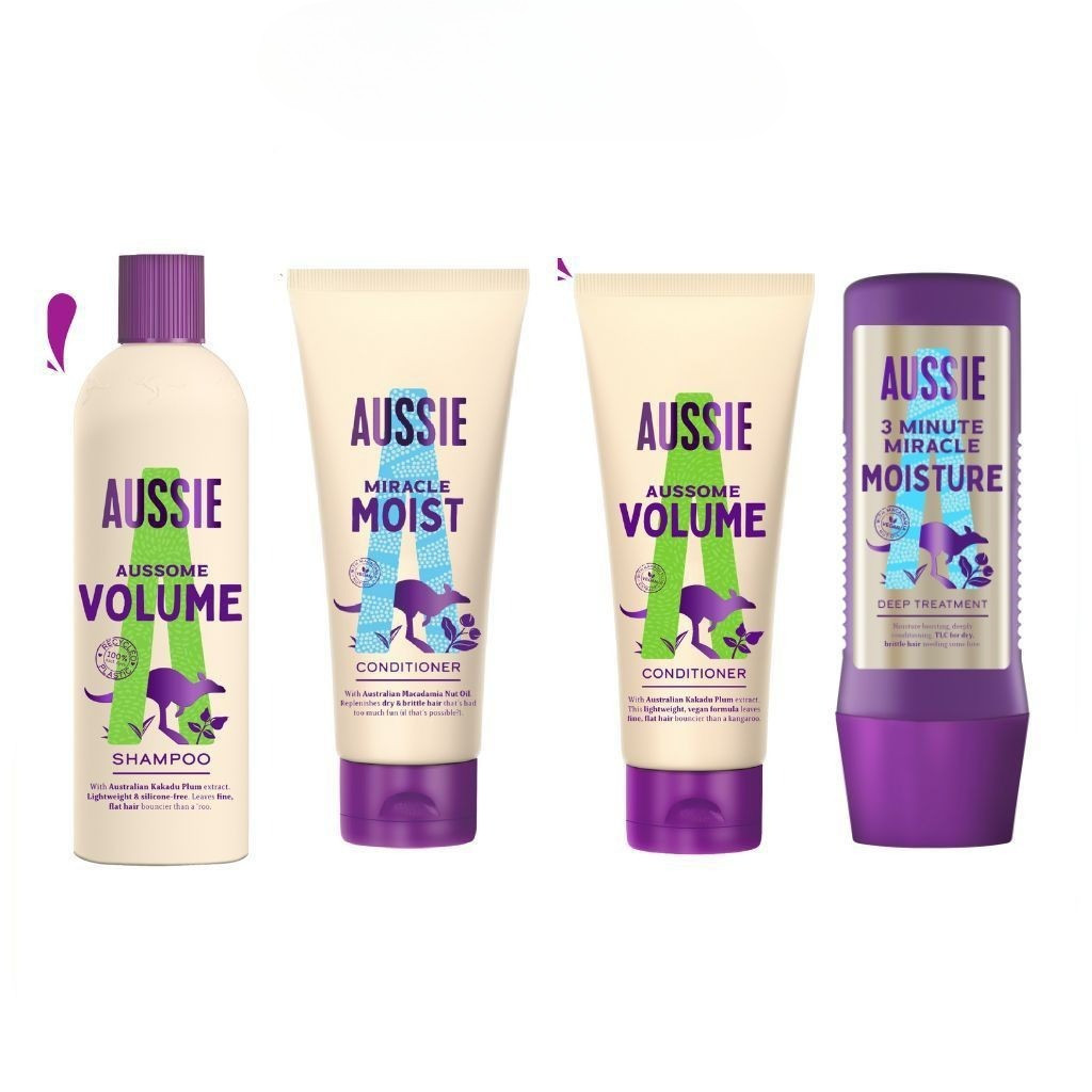 Aussie Volume , Moist Shampoo , Conditioner.