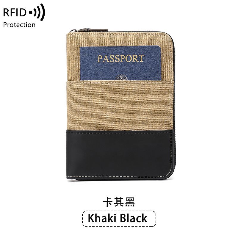 กระเป๋าพาสปอร์ต RFID กันขโมย หนังแท้ สไตล์วินเทจ กระเป๋าเอกสารเดินทาง多功能 กระเป๋าพาสปอร์ต RFID BKZ8 ก