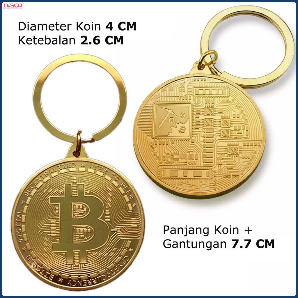 GANTUNGAN พวงกุญแจ Bitcoin พวงกุญแจ Bitcoin สีทอง พวงกุญแจ Bitcoin