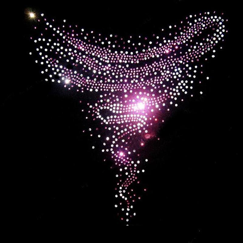 HUXUAN bling หินคอเหล็กบนแพทช์โอนร้อนแก้ไขคริสตัล rhinestone RFT