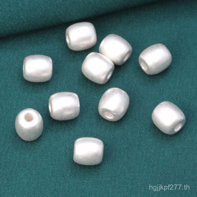 อุปกรณ์เสริม Silver Matte 99 เครื่องประดับเงินแท้ 3D Handmade Hard Barrel ลูกปัดขายส่งลูกปัดอุปกรณ์เ