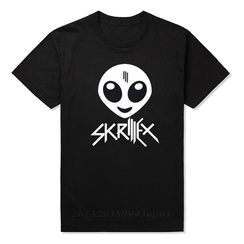 ทีเชิ้ต Skrillex สำหรับผู้ชาย วงดนตรีร็อค ฮิปฮอป ทีเชิ้ตพิมพ์ ผู้ชาย คุณภาพสูง ผ้าฝ้าย แขนสั้น ตลก ด