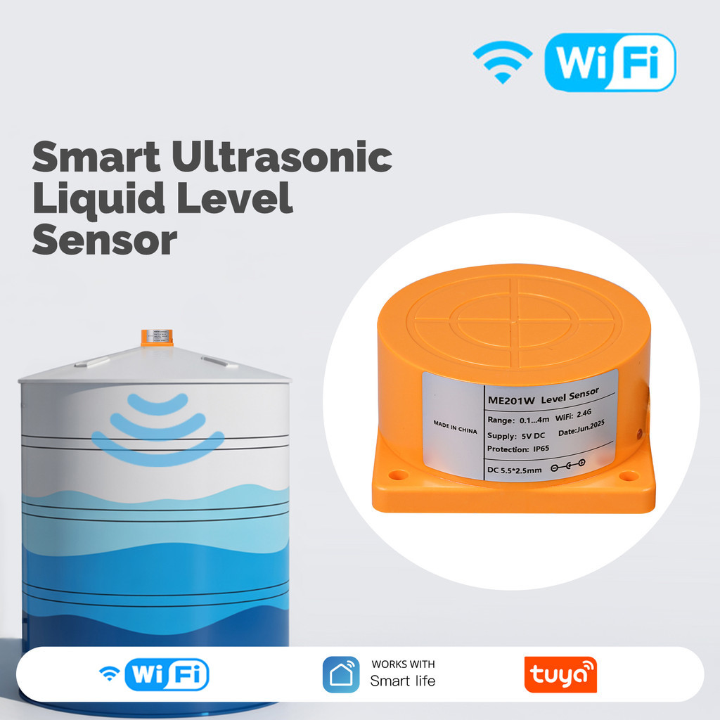 เครื่องตรวจจับระดับน้ําอัลตราโซนิก WiFi - จอภาพถังอัจฉริยะพร้อมสัญญาณเตือนแบบเรียลไทม์ รีโมทคอนโทรล Tuya APP