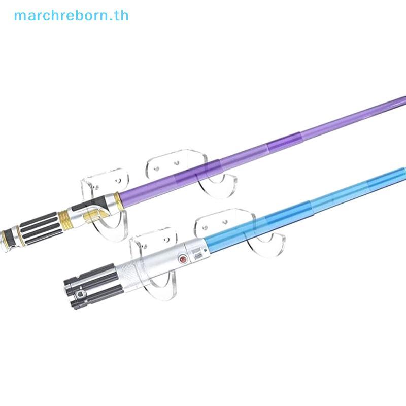 # Marchreborn.th # 2 ชิ้น/เซ็ตอะคริลิคดาบติดผนังผู้ถือจอแสดงผล Lightsaber ขาตั้งโปร่งใส ck ดาบ Wall Rack Stand Holder สําหรับของเล่น