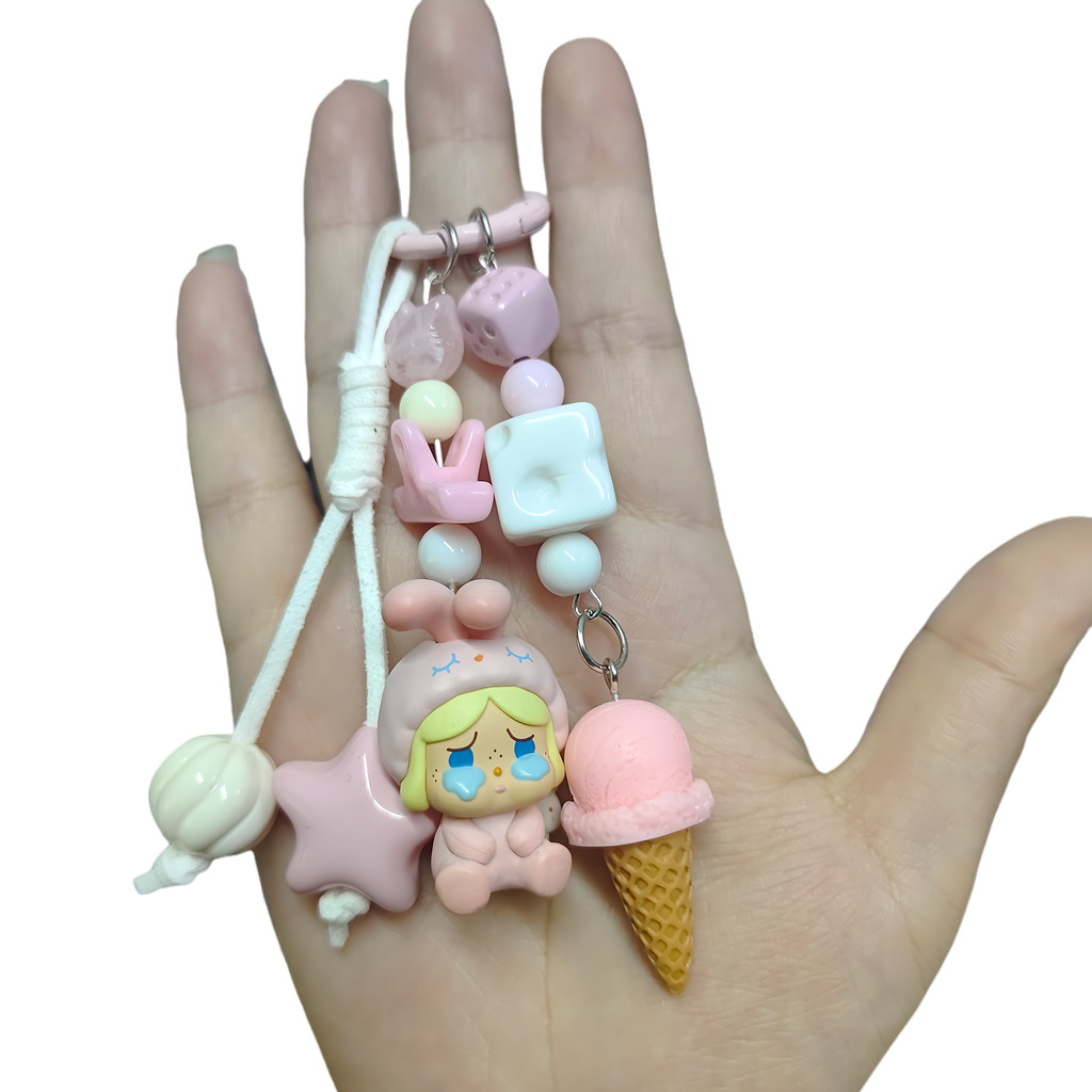 POPBEAN MOLLY Nyota CRYBABY kubo pop bean พวงกุญแจ จี้น่ารักและน่ารักเป็นของขวัญสําหรับเด็กผู้หญิง