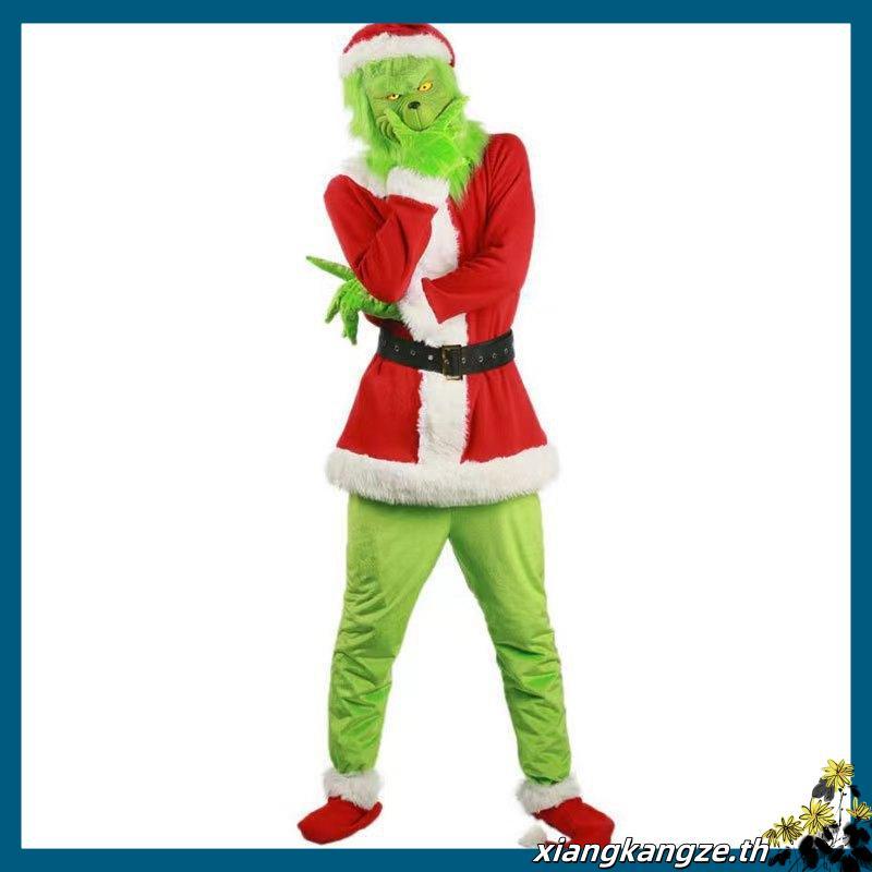 ชุดเครื่องแต่งกายกรินช์,สีเขียวบิ๊กมอนสเตอร์เครื่องแต่งกายขนยาวมอนสเตอร์ซานตาคลอสชุดคริสต์มาสสูทฮาโลวีนคอสเพลย์สําหรับเด็กผู้ให