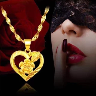 สร้อยคอทองพร้อมจี้สร้อยคอระย้าชุบ ยาว 18 นิ้ว24K GOLD NECKLACE พ้นทราย เกลี้ยง มงคล เคลือบทอง ขัดเงา ชิคๆ ไมครอน อสไตล์เ