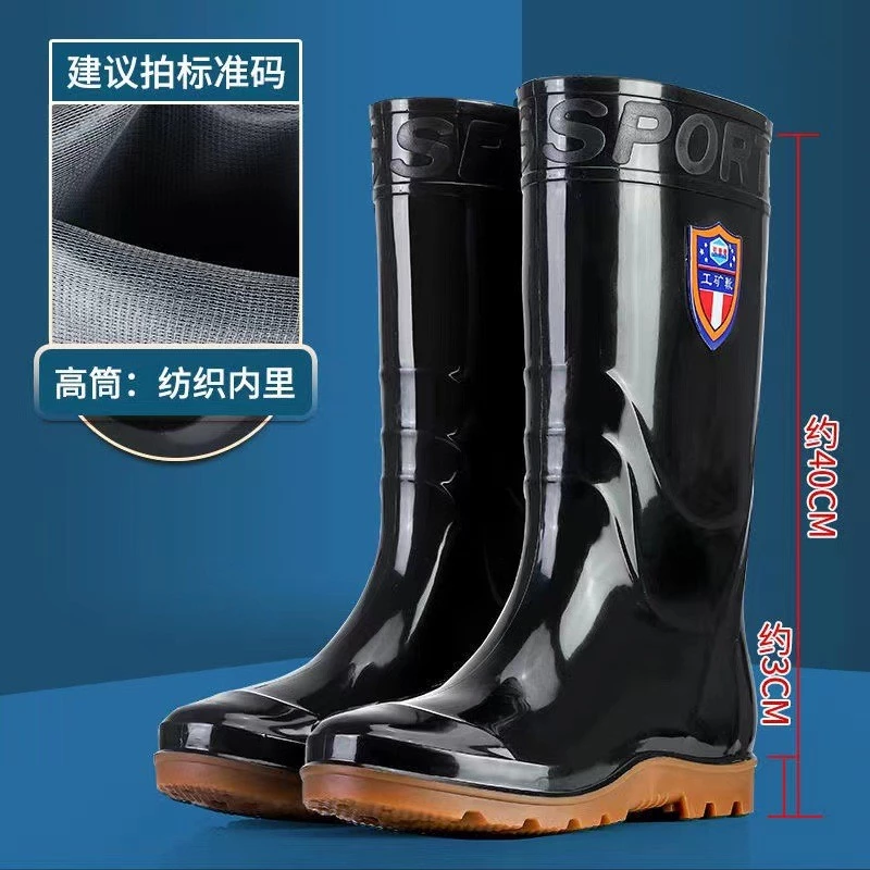 OSEE รองเท้าบูทกันฝน พื้นหนังวัว รองเท้าบูทก่อสร้างบุขน thumbnail 4