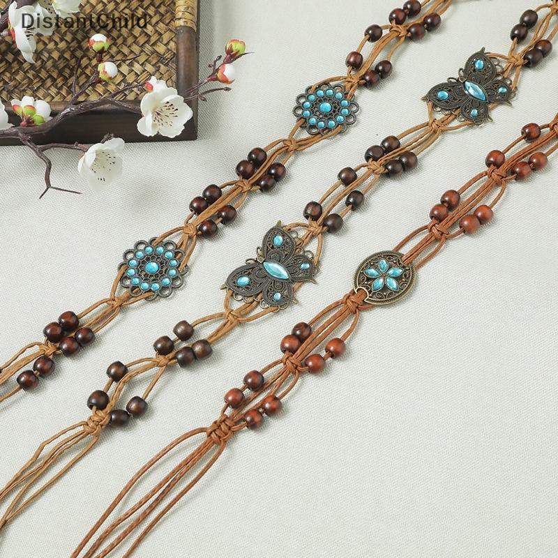 ดีเอสที สไตล์โบฮีเมียนน้ําทอสไตล์ชาติพันธุ์ลูกปัดไม้เข็มขัดผู้หญิงสบายๆวันหยุดสไตล์เอวเชือก ดีเอสเอส - รูปที่ 4