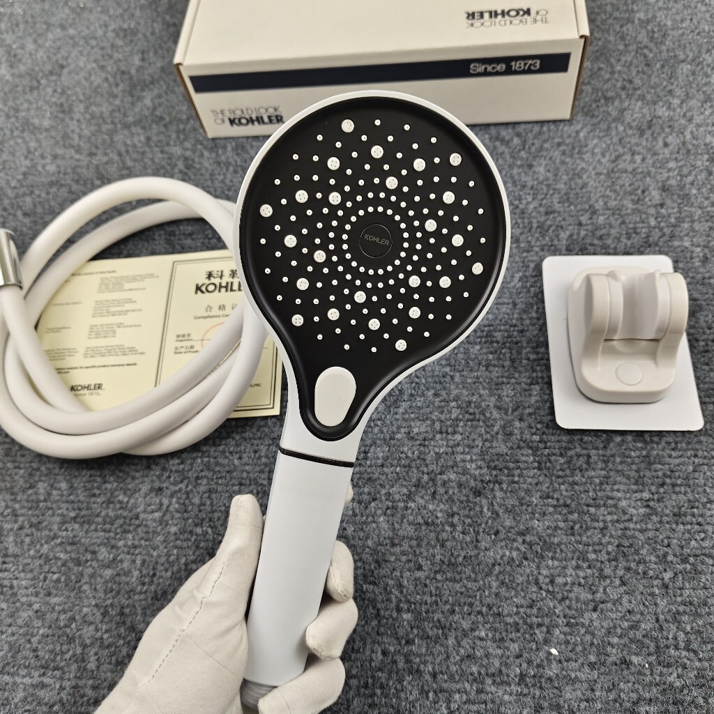 [KOHLER KOHLER] ยี่ห้อใหม่สีขาวฝักบัวมือถือสปริงเกลอร์น้ําขนาดใหญ่นวดสามฟังก์ชั่นกรองแรงดันไม่ต่อยหั