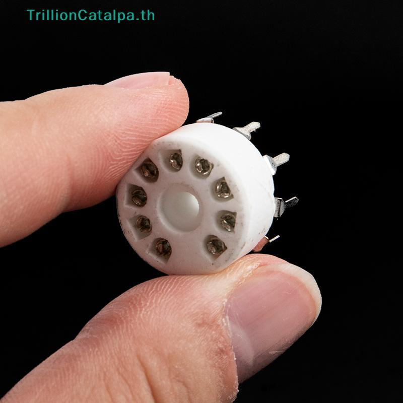 TrillionCatalpa 5 ชิ้นเซรามิค 9pin B9A PCB Mount Tube Socket 12AX7 12AT7 Hifi Audio Vintage AMP TH