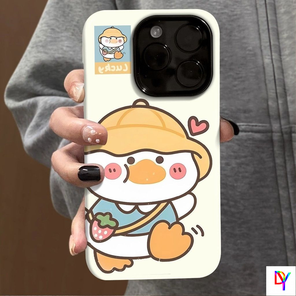 เป็ดหมวกน่ารัก iphone 17Promax 17/16/15promax ฟิล์ม 2-in-1 เคสสองชั้น 14/13Promax 11/11promax 7/8Plus Xsmax Xr เคสโทรศัพท์ป้องกันการล่มสลาย