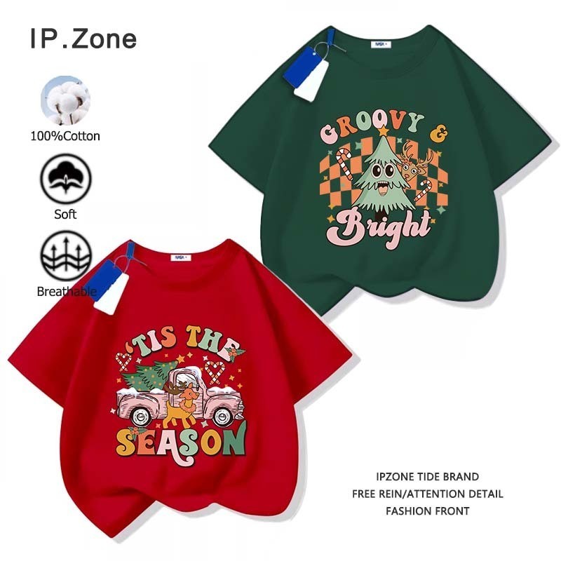 เสื้อการ์ตูน Merry Christmas Premium cotto Extra lembut Leisure Street Wear