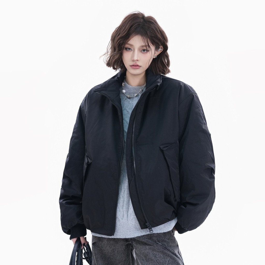 SUIKONE ซุยโคเนะ เสื้อแจ็คเก็ตใหม่ ผ้าฝ้ายเบาะ สไตล์เกาหลียกระดับ สำหรับทั้งสองเพศ — صورة 2