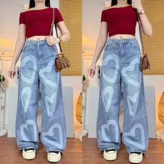K JEANS กางเกงยีนส์สาวอวบกระบอกลิซ่า รุ่น งานเย็บปักถักร้อยไอเดียสร้างสรรค์ งานศิลปะตกแต่งบนเนื้อผ้ายีนส์ ไซต์ 2XL-7XL