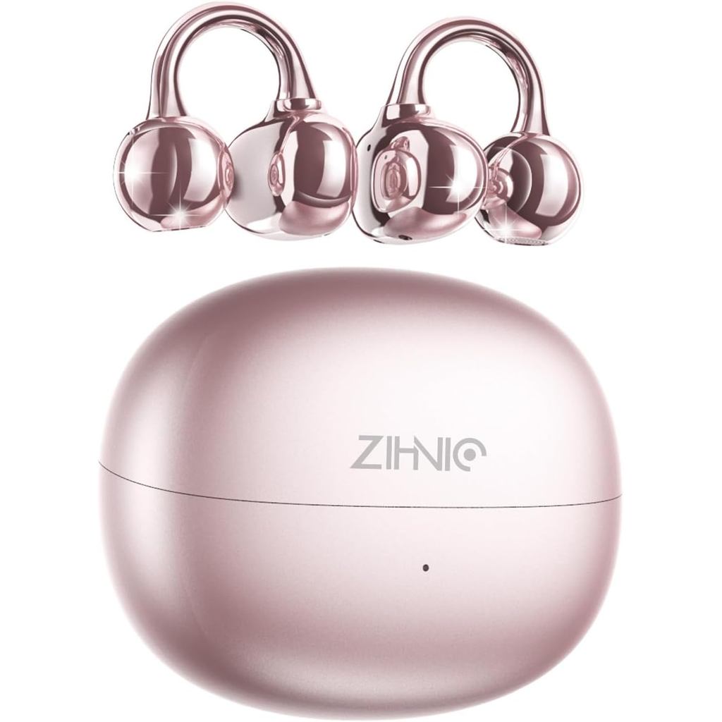 ZIHNIC S26 Wireless Clip on Earbuds, Open Ear Wireless Bluetooth 5.4 Headphones with Mic, กันน้ํา IP