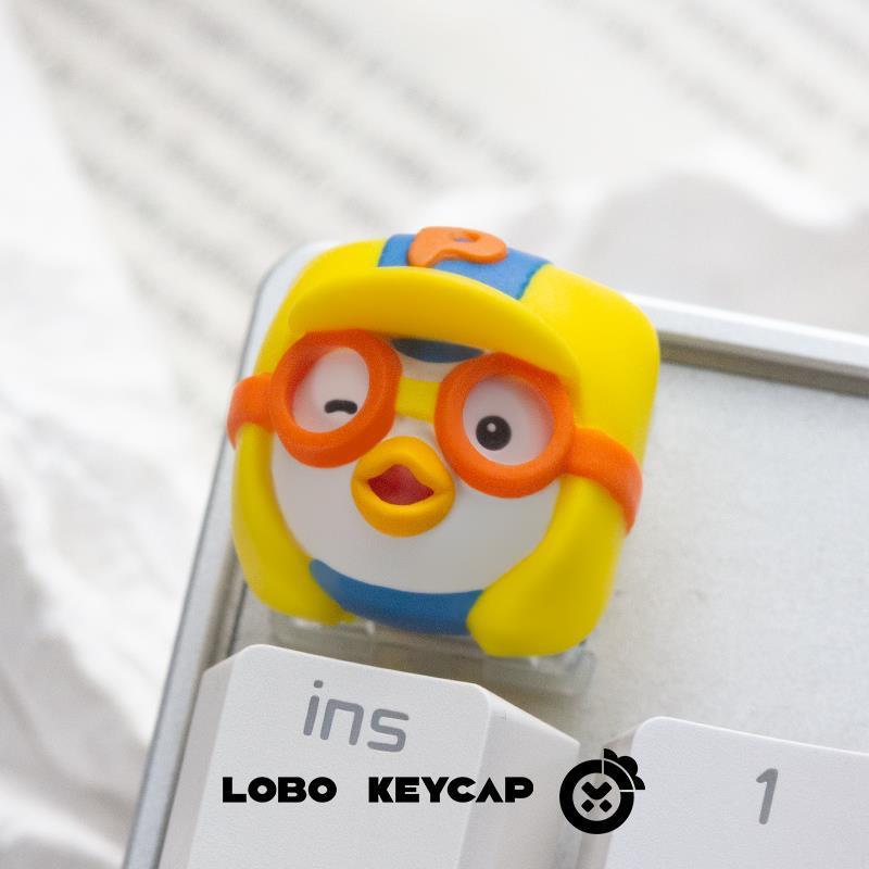 keycap sa keycap Little Penguin pororo~ชุดน่ารักน่ารัก Healing Resin Art Keycap