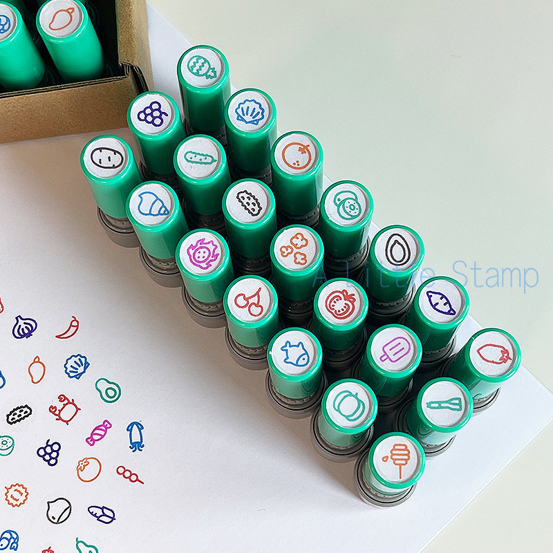 ฟรีหมึกมินิซีลอาหารซีรีส์ผลไม้ซีลแอปเปิ้ลมะนาวองุ่นเชอร์รี่สตรอเบอร์รี่ผลไม้ผักอาหารทะเลคู่มือนาฬิกาการ์ดซีลต่อเนื่อง