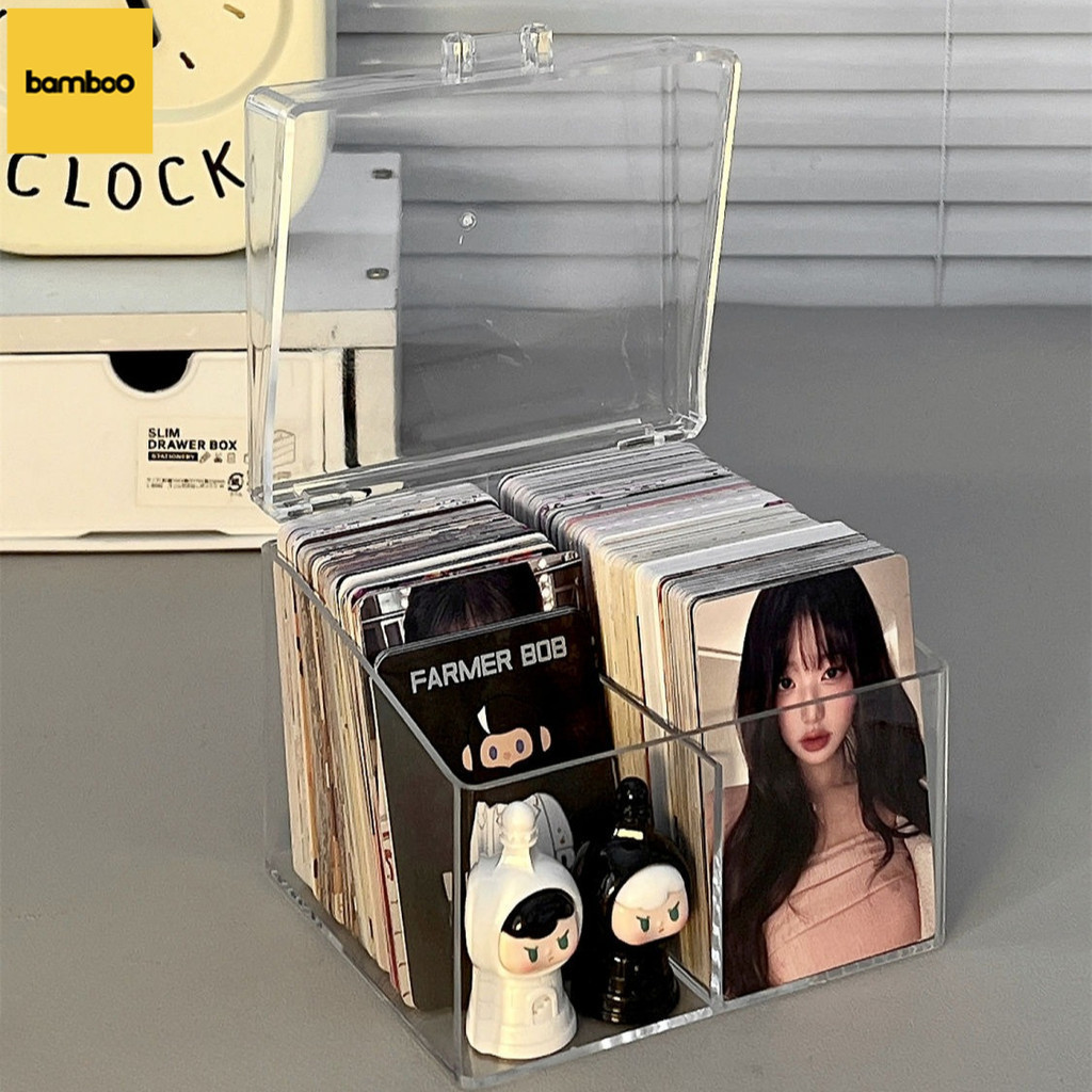 มีฝาปิด กันฝุ่น กล่องเก็บโปร่งใสเกาหลีกล่องตาบอดการ์ด Photocard กล่องเก็บ ใช้สำหรับเก็บการ์ดเกมและการ์ดไอดอล