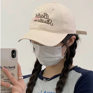 Miss_J พร้อมส่งจากกทม🎀 หมวกเบสบอลน่ารักสำหรับผู้หญิง ปักตัวอักษรเป็นโบว์ Ins Cap ร่มกันแดดและใส่ลำลอง