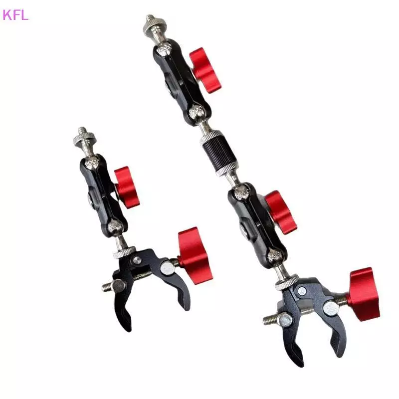 (KFL) 1 ชุดอุปกรณ์ถ่ายภาพกล้องโลหะ Super Clamp พร้อม Double Ball Head Magic Arm สําหรับ DSLR Monitor Light Mic โทรศัพท์ Mount ขายร้อน