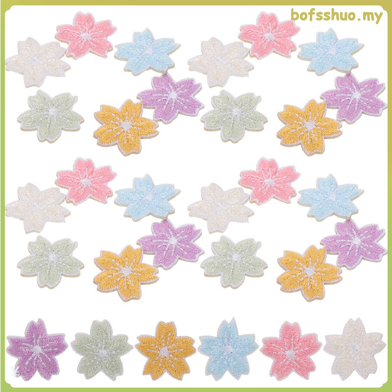 48 ชิ้นปักดอกไม้ Applique แพทช์ Cherry Blossoms สติกเกอร์ 2.00X2.00X1.00 ซม.bofsshuo