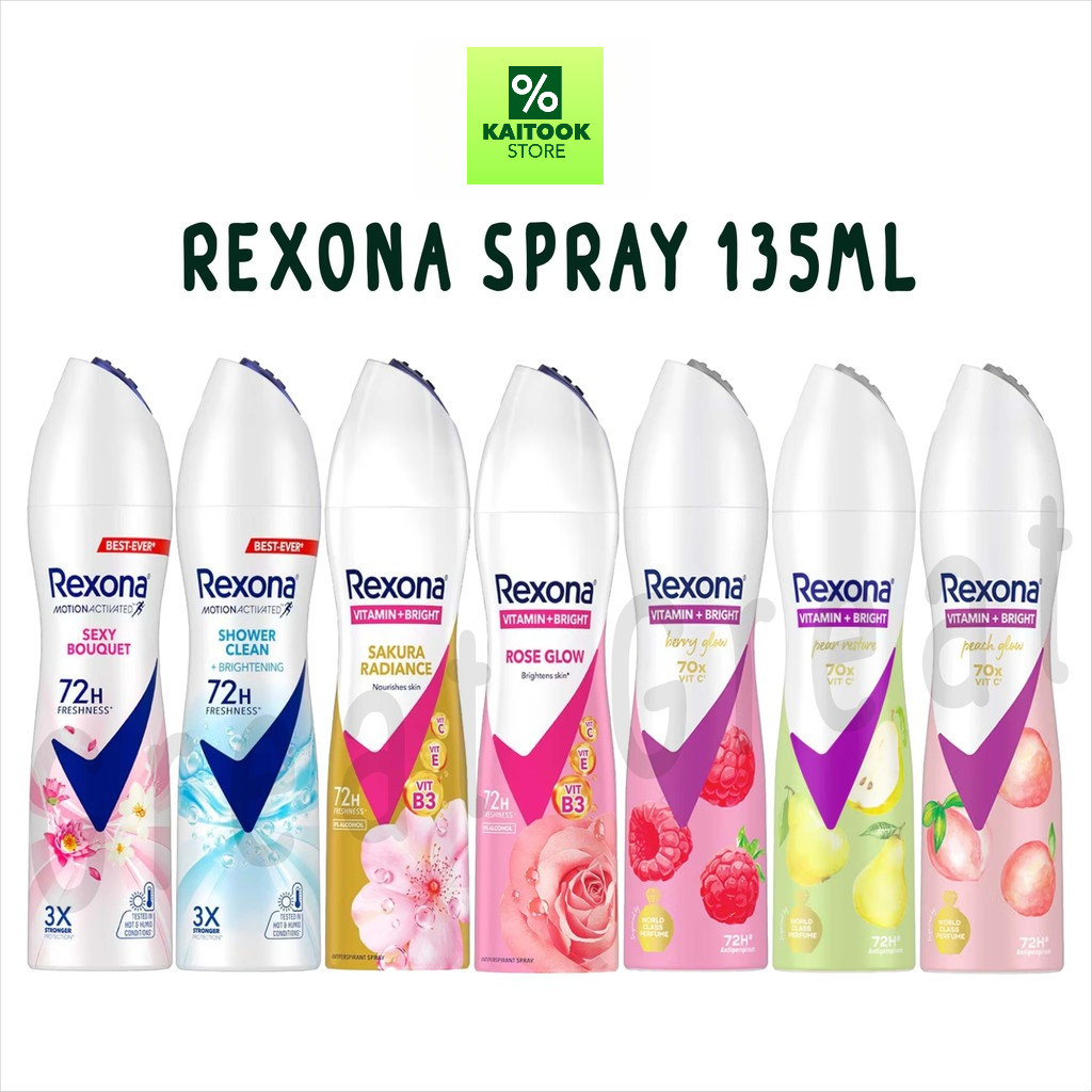 Rexona เรโซน่า สเปรย์ลดเหงื่อ ระงับกลิ่นกาย  Rexona Spray 135, 150 ml.