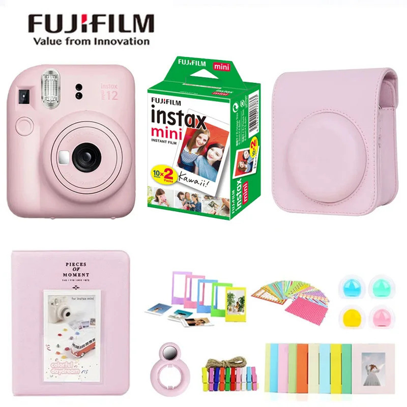 Orignial Fujifilm Instant Camera Fujifilm Instax Mini12 กล้องฟิล์มพร้อมตัวเลือก Instax Mini Film กระ