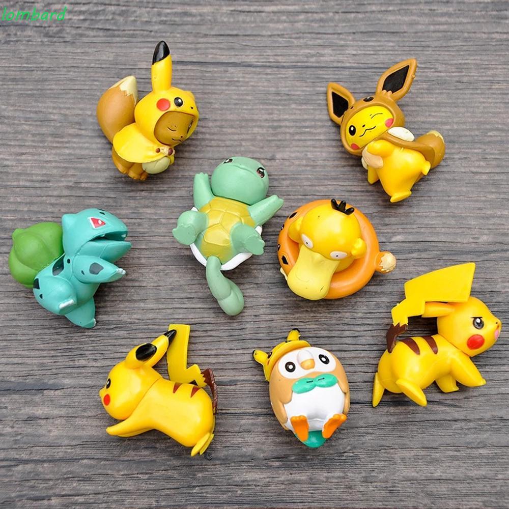 LOMBARD ตุ๊กตาโปเกมอน Eevee Bulbasaur ตุ๊กตาสําหรับเด็ก Psyduck PVC Action Figure