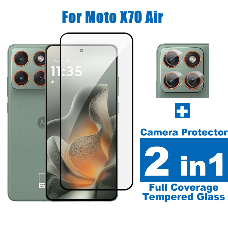 2 in1 สําหรับ Moto X70 Air Screen Protector กระจกนิรภัยสําหรับ Motorola Moto X50 Ultra G Play Power 