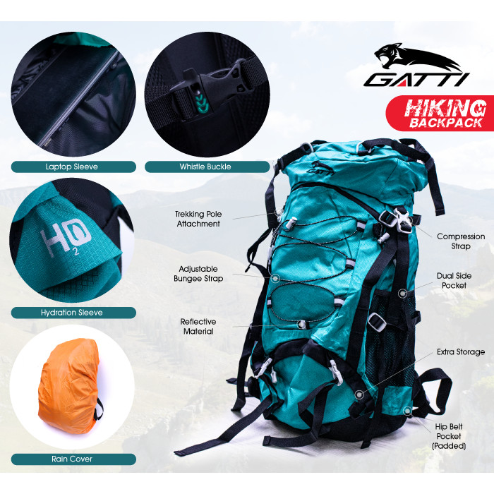 Gatti Beg Hiking 60L Kalis Air Outdoor Travel Camping Backpack 2296