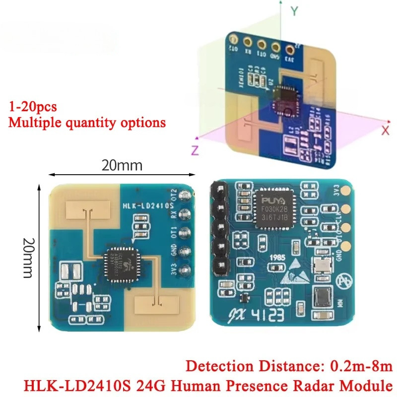 4 ชิ้น/1 ชิ้น LD2410S 24G Human Presence Sensing Radar Sensor โมดูล HLK-LD2410S Low Power LD2410 ระย