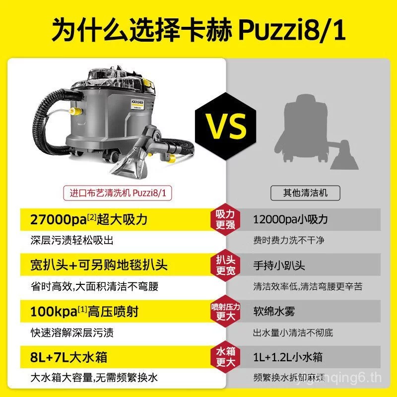 เครื่องฉีดพ่นทำความสะอาดพรมและโซฟา Karcher Puzzi 8/1 thumbnail 3