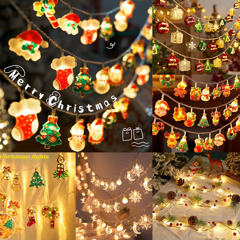 ⭐️พร้อมส่ง🎅LED ไฟประดับ ไฟคริสต์มาส สตริงแสงตกแต่งคริสต์มาส ซานตาคลอส 1.5-6m