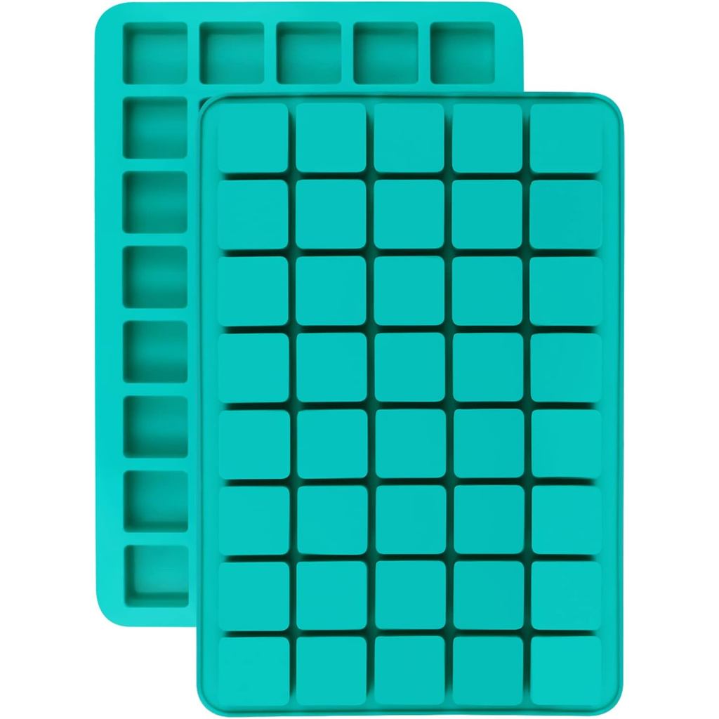 Mity rain 2 Pack 40-Cavity Square Caramel Candy แม่พิมพ์ซิลิโคน,ช็อกโกแลตฟอร์ฟทรัฟเฟิล,ระเบิดไขมันขน