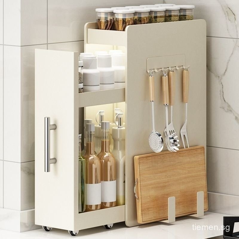 Kitchen Household Multifunctional Narrow Side Seasoning Countertop Pullout MultiLayer Shelf MSG Salt