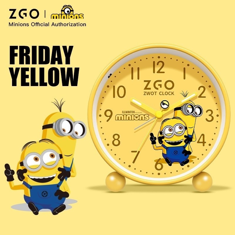 ZGO Minions alarm clock Alarm clock for children and boys Lovely cartoon bedside wakeup alarm clock 