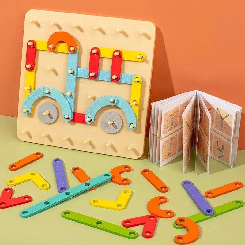 Montessori Variable Shape Matching Column Creative Building Blocks Early Education Toy Baby Puzzle B