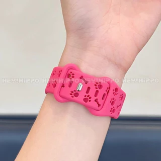 การ์ตูนน่ารักสุนัข paw Bone hollow สายซิลิโคนสําหรับ Amazfit 2 Square/Active 2/GTS 4Mini/GTS 4 3 2e 2Mini/Bip 3/Bip SU Pro Bip6 Bip5 unit bip3 เปลี่ยนสร้อยข้อมือ Band