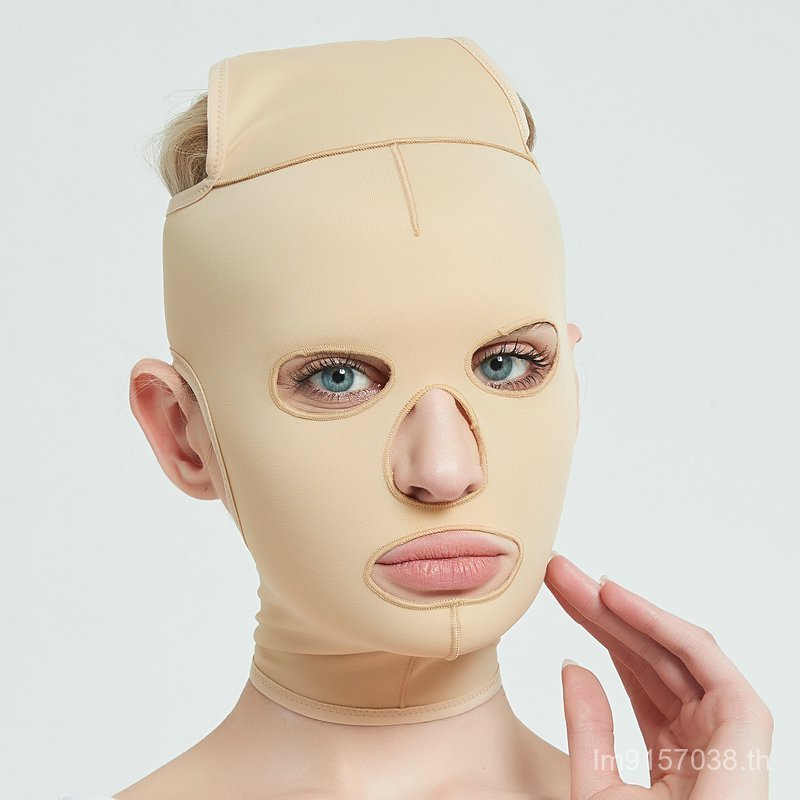 ลบสายคอซ่อมสายแกะสลักเต็มใบหน้าหน้ากากไขมันหญิงหมวกยืดหยุ่นบรรจุหมวกฤดูร้อนรูปร่างใบหน้าสร้างเครื่อง
