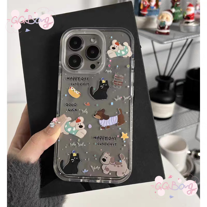 ปกการ์ตูน17 11สำหรับIPhone 17 air 12 15 13 11 16 14 Pro Max X XR XS Max 15 16 7 8 Plus SE เคสลูกสุนัขลายจุดน่ารัก - รูปที่ 4