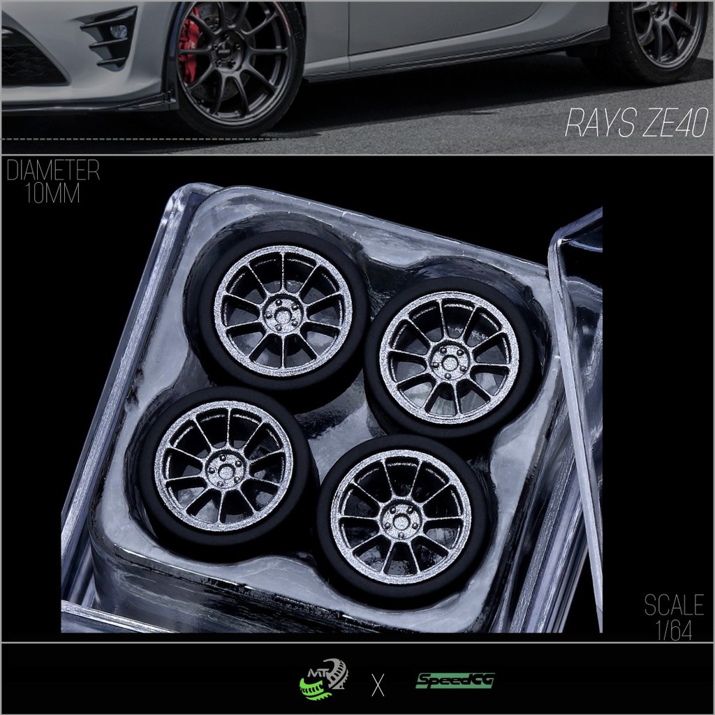 3 ชุดจัดส่งฟรี Link 34 MTGAISE X SpeedCG ล้อดัดแปลงยางยาง Rays ZE40 1: 64