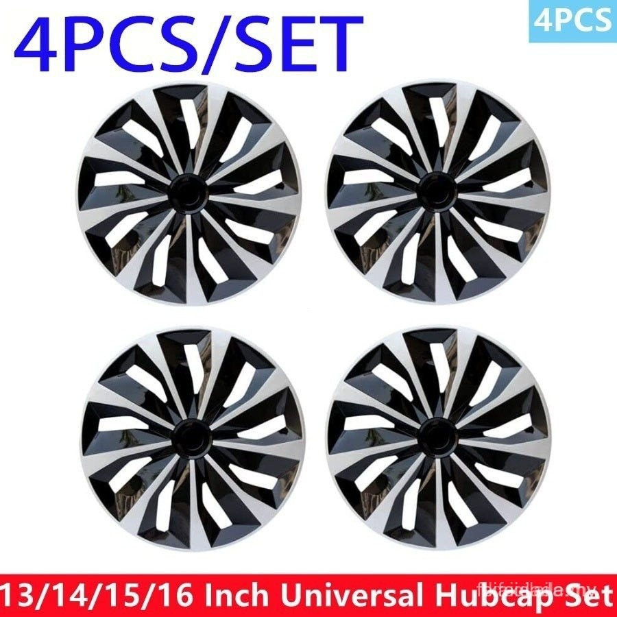12/13/14/15/16 นิ้ว Universa Carl Hubcap ล้อพลาสติก ABS 4 ชิ้นชุด Auto Snap On ชุดฝาครอบล้อสีดําสีฟ้