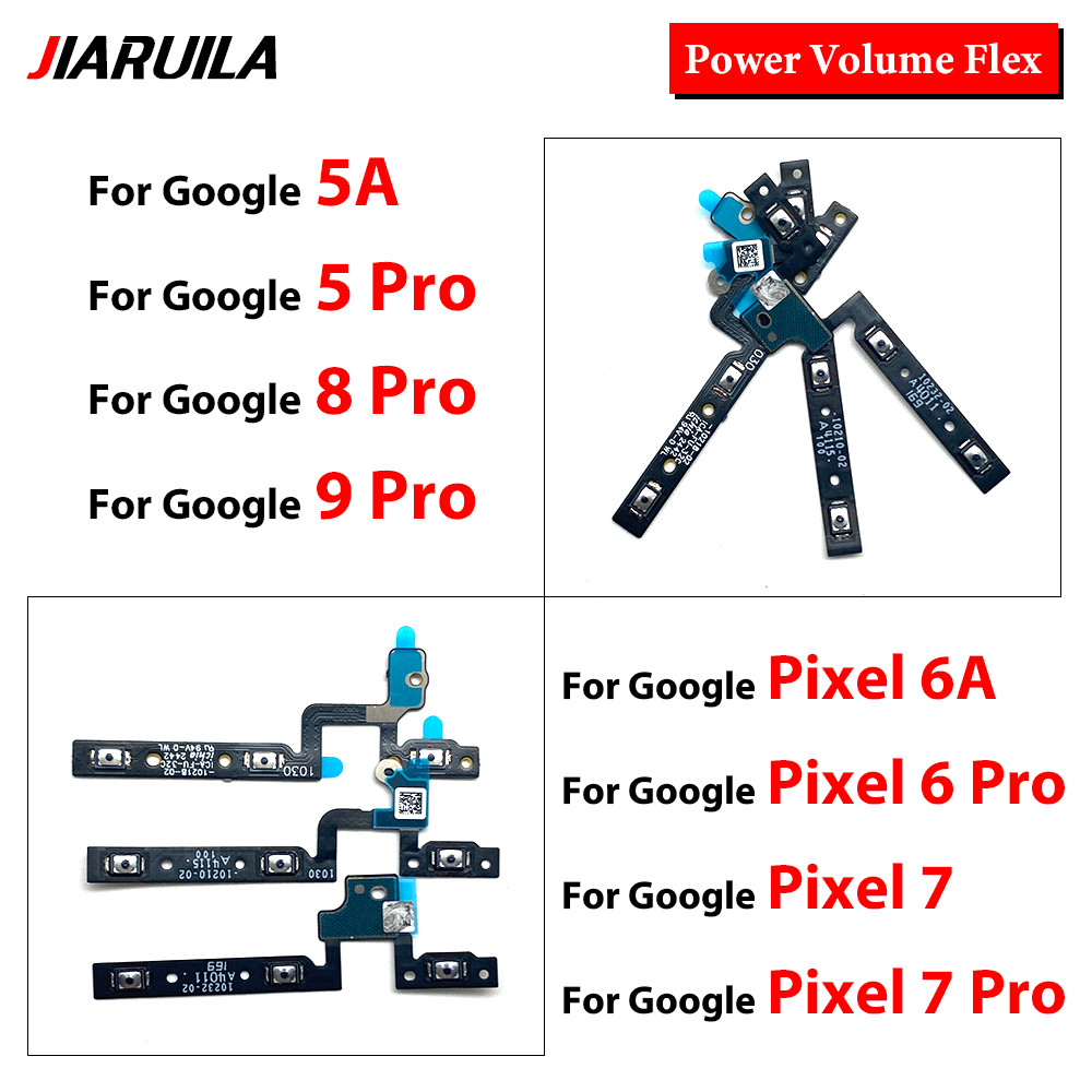 เปิด/ปิดปุ่มระดับเสียง Flex Cable สําหรับ Google Pixel 5 6 7 8 9 Pro 5A 6A 7A 8A XL